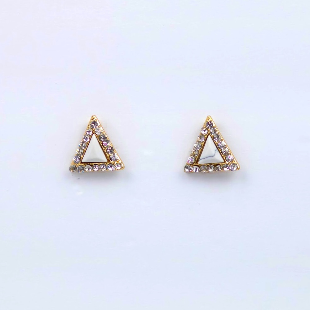 3 for $15 -White triangle studs